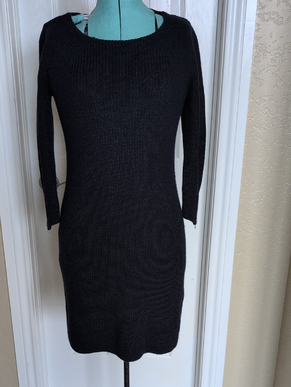 Classic Navy Knit Sweater Dress - Timeless Everyday Style